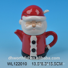 Santa claus ceramic milk jug and sugar with spoon